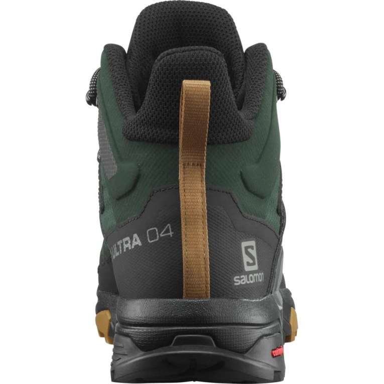 Green / Black Salomon X Ultra 4 Mid GTX Men's Hiking Boots | IE RS5693